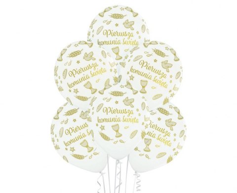 Balony Pierwsza Komunia Święta 30cm 6 szt. | BN06-756 Balony Pierwsza Komunia Święta 30cm 6 szt. | BN06-756