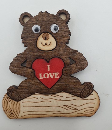 Magnes na lodówkę - NIEDŹWIEDŹ LOVE 8 x 7,5 cm nr. 144 Magnes na lodówkę - NIEDŹWIEDŹ LOVE 8 x 7,5 cm nr. 144