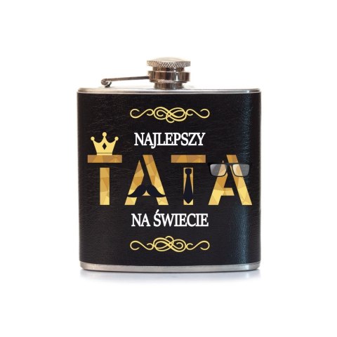 Piersiówka "Najlepszy Tata na świecie"- eco skóra Piersiówka "Najlepszy Tata na świecie"- eco skóra