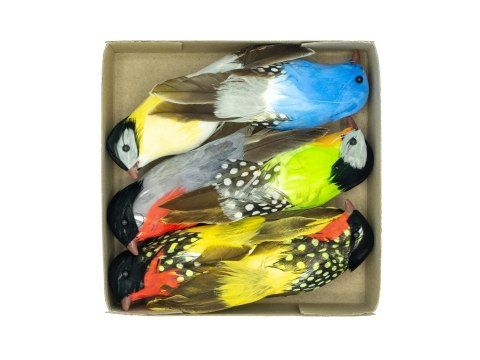 Ptaszki dekoracyjne 6szt 13cm PTD-6111 Ptaszki dekoracyjne 6szt 13cm PTD-6111