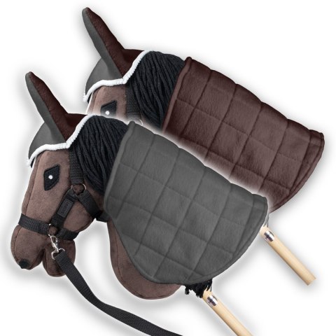 Derka dwustronna i nauszniki Skippi dla Hobby Horse - brązowa - siwa Derka dwustronna i nauszniki Skippi dla Hobby Horse - brązowa - siwa