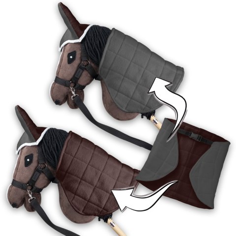 Derka dwustronna i nauszniki Skippi dla Hobby Horse - brązowa - siwa Derka dwustronna i nauszniki Skippi dla Hobby Horse - brązowa - siwa