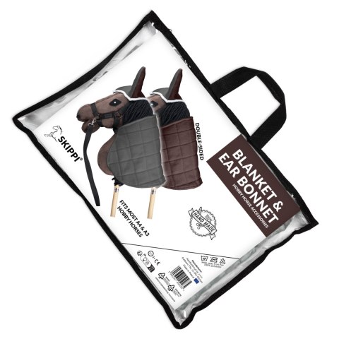 Derka dwustronna i nauszniki Skippi dla Hobby Horse - brązowa - siwa Derka dwustronna i nauszniki Skippi dla Hobby Horse - brązowa - siwa