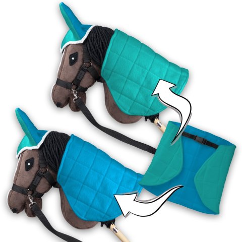 Derka dwustronna i nauszniki Skippi dla Hobby Horse - mięta i niebieski Derka dwustronna i nauszniki Skippi dla Hobby Horse - mięta i niebieski