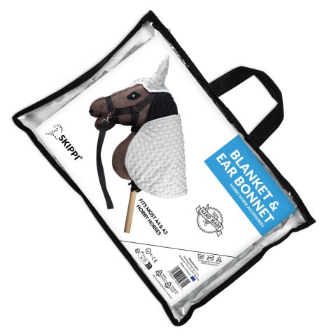 Derka i nauszniki Skippi dla Hobby Horse - szara - uniwersalny rozmiar Derka i nauszniki Skippi dla Hobby Horse - szara - uniwersalny rozmiar