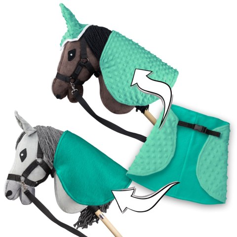 Derka i nauszniki Skippi dla Hobby Horse - zielona - pastelowa Derka i nauszniki Skippi dla Hobby Horse - zielona - pastelowa