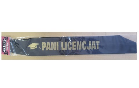 Czarna szarfa PANI LICECNJAT | SZ33 Czarna szarfa PANI LICECNJAT | SZ33