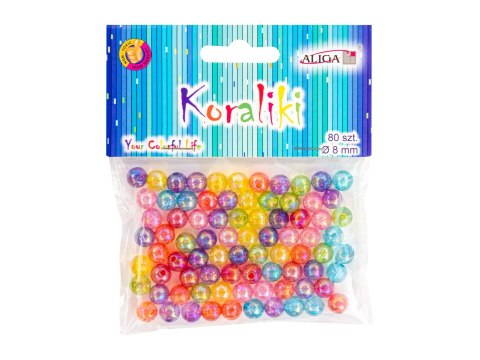 Koraliki plastikowe, mix kolorów, rozm.8mm, op.80szt. PJ-0576 Koraliki plastikowe, mix kolorów, rozm.8mm, op.80szt. PJ-0576