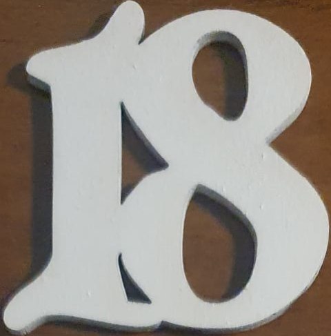 Cyfry drewniane białe ażurowe 5x5 cm "18" 10szt. Cyfry drewniane białe ażurowe 5x5 cm "18" 10szt.