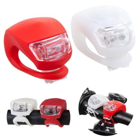 Lampki rowerowe led przód tył 2szt silikon 14050 Lampki rowerowe led przód tył 2szt silikon 14050