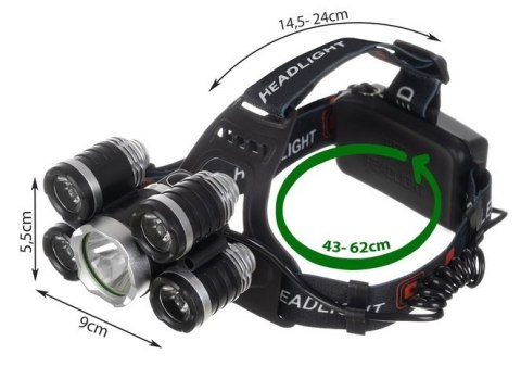 Latarka czołowa 5 x LED T6 CREE Latarka czołowa 5 x LED T6 CREE