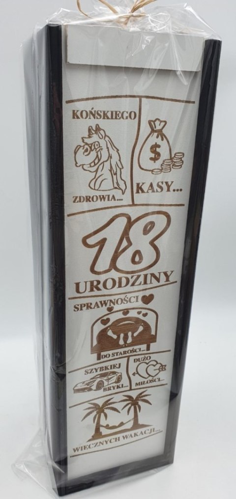 Skrzynka drewniana na alkohol 18 URODZINY Skrzynka drewniana na alkohol 18 URODZINY