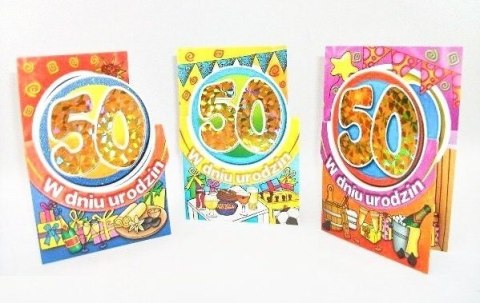 Karnet B6 W dniu 50 urodzin LAURKA 6380 Karnet B6 W dniu 50 urodzin LAURKA 6380
