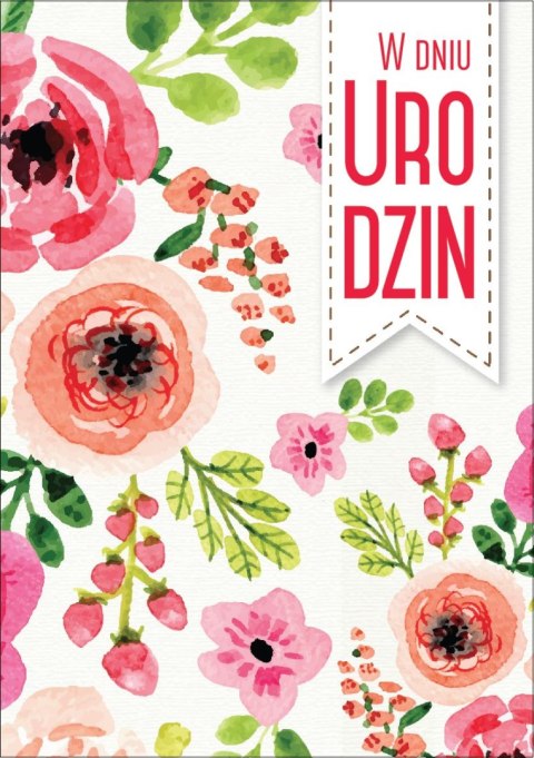 Karnet Urodziny kwiaty Karnet Urodziny kwiaty