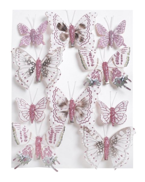 Motyl brokat na klipie 10szt 173CAN19190 Motyl brokat na klipie 10szt 173CAN19190