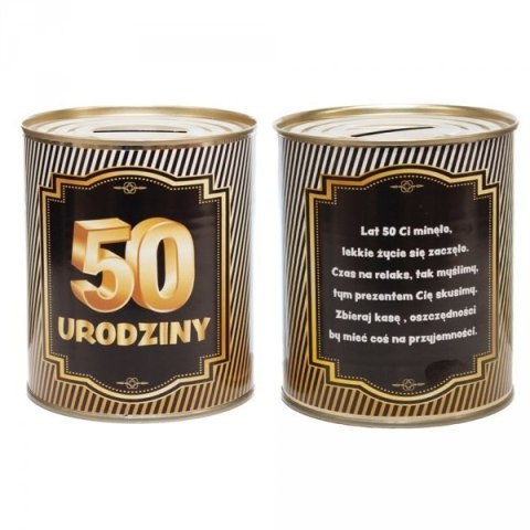 Skarbonka metalowa urodzinowa 50 Skarbonka metalowa urodzinowa 50