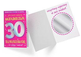 Karnet Urodziny 30-latki - lusterko (cyfry)