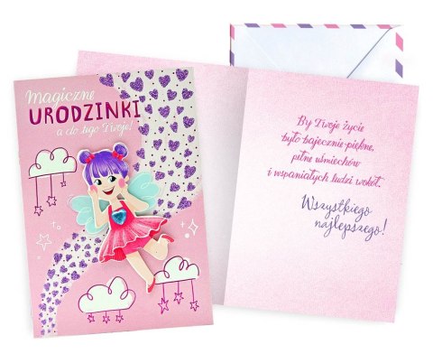 Karnet Urodziny dziecięce wróżka Karnet Urodziny dziecięce wróżka