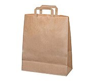 Torba papierowe 70g(25x14)xH30 Craft płaski uchwyt 25szt Torba papierowe 70g(25x14)xH30 Craft płaski uchwyt 25szt
