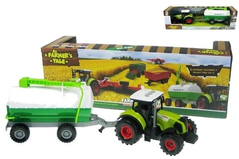 Traktor z przyczepą 37cm światło dźwięk napęd na koło zamachowe HFU05 Traktor z przyczepą 37cm światło dźwięk napęd na koło zamachowe HFU05