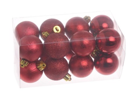 Bombki czerwone 4cm 16szt. | 158CAN4-16MIX_05 Bombki czerwone 4cm 16szt. | 158CAN4-16MIX_05