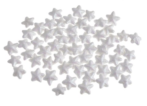 Gwiazdki brokatowe białe 60szt 2,5cm GMG82341-60_508 Gwiazdki brokatowe białe 60szt 2,5cm GMG82341-60_508