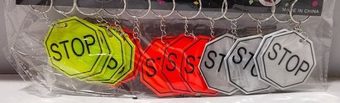 Brelok 12szt. odblaskowy STOP Brelok 12szt. odblaskowy STOP