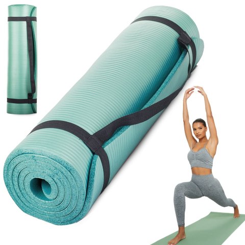 Mata do ćwiczeń fitness jogi joga areobic 180x60 zielona 14186_Z Mata do ćwiczeń fitness jogi joga areobic 180x60 zielona 14186_Z