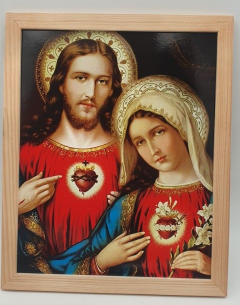 Obraz 20 x 25 cm Serce Maryi i Jezusa Obraz 20 x 25 cm Serce Maryi i Jezusa