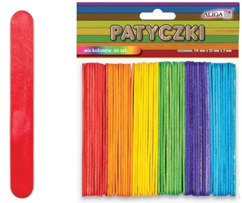 Patyczki kolorów op.60szt. 114x10x2mm PK-3274 Patyczki kolorów op.60szt. 114x10x2mm PK-3274