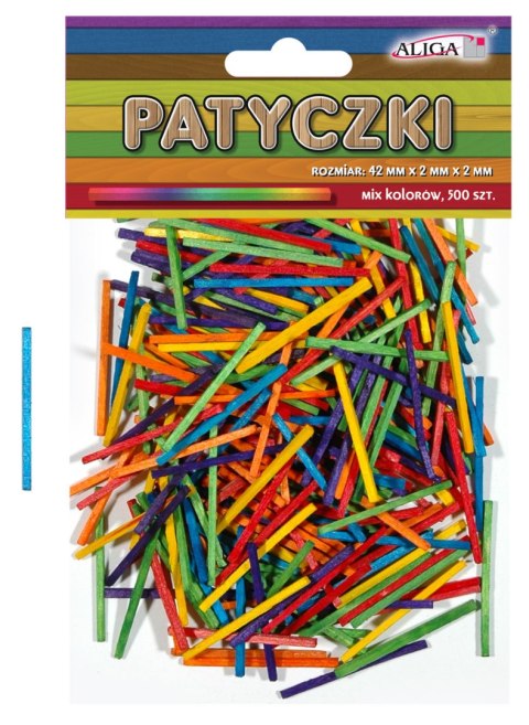 Patyczki mix kolorów op. 500 szt. 42x2x2mm PK-0173 Patyczki mix kolorów op. 500 szt. 42x2x2mm PK-0173