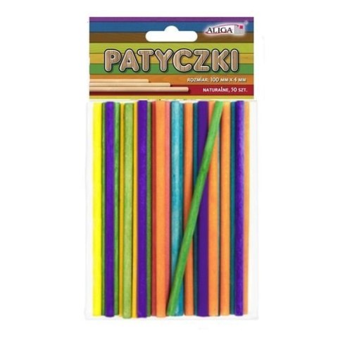Patyczki mix kolorów op. 50szt. 100x4mm PK-0135 Patyczki mix kolorów op. 50szt. 100x4mm PK-0135