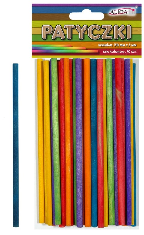 Patyczki mix kolorów op. 50szt. 150x5mm PK-0111 Patyczki mix kolorów op. 50szt. 150x5mm PK-0111