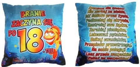 Poduszka Branie zaczyna się po 18-tce Poduszka Branie zaczyna się po 18-tce
