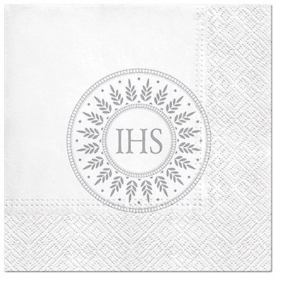 Serwetki papierowe 33x33cm Komunia Blessed Time silver 20szt Serwetki papierowe 33x33cm Komunia Blessed Time silver 20szt