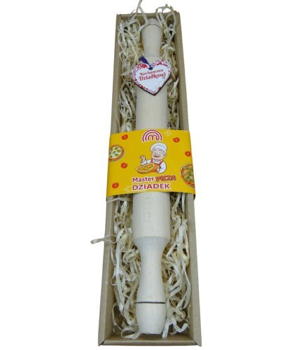 Wałek do ciasta pizzy w pudełku dla Dziadka 42 x 9 cm. Wałek do ciasta pizzy w pudełku dla Dziadka 42 x 9 cm.