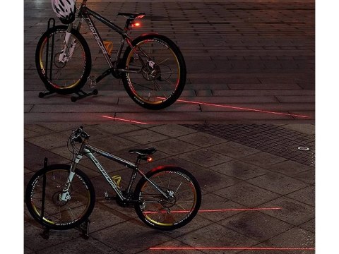 Lampka rowerowa tylna laserowa 5 led laser linia oświetlenie tylne drogi 14498 Lampka rowerowa tylna laserowa 5 led laser linia oświetlenie tylne drogi 14498