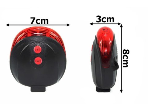 Lampka rowerowa tylna laserowa 5 led laser linia oświetlenie tylne drogi 14498 Lampka rowerowa tylna laserowa 5 led laser linia oświetlenie tylne drogi 14498