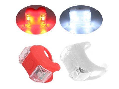 Oświetlenie rowerowe lampki led przód tył 2 szt. 14399 Oświetlenie rowerowe lampki led przód tył 2 szt. 14399