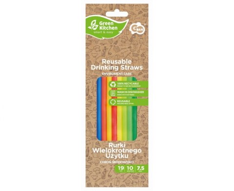 Rurki słomki wielokrotnego użytku 7,5 x 190mm 10szt. RW-10KR Rurki słomki wielokrotnego użytku 7,5 x 190mm 10szt. RW-10KR