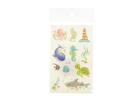 Zestaw 12szt tatuaży fluorescencyjnych 12 x 7,5 cm Zestaw 12szt tatuaży fluorescencyjnych 12 x 7,5 cm