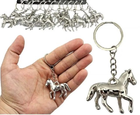 Brelok 12szt KOŃ METALIZOWANY 4,5cm A-0754 Brelok 12szt KOŃ METALIZOWANY 4,5cm A-0754