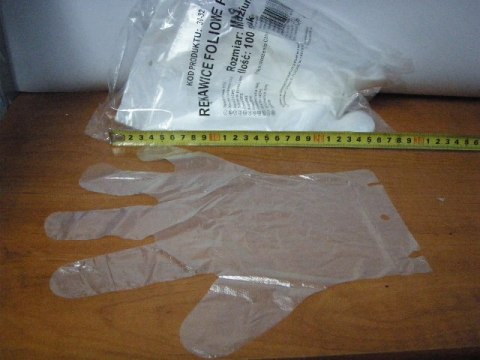 Rękawice foliowe HDPE 100szt roz XL Rękawice foliowe HDPE 100szt roz XL