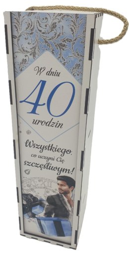 Skrzynka pudełko na butelkę 40 Urodziny