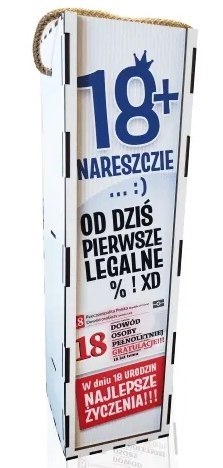 Skrzynka pudełko na butelkę 18-stka