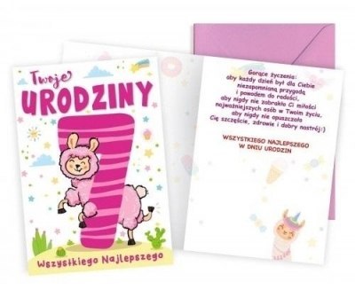 Karnet B6 Urodziny "7 " Karnet B6 Urodziny "7 "
