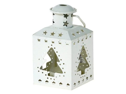 Lampion na tealight z motywem świątecznym 12 x 6 x 6cm metalowy Lampion na tealight z motywem świątecznym 12 x 6 x 6cm metalowy
