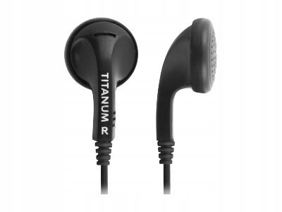 Słuchawki douszne stereo czarne - przewodowe - złącze jack 3,5 mm TH108K TITANUM Słuchawki douszne stereo czarne - przewodowe - złącze jack 3,5 mm TH108K TITANUM