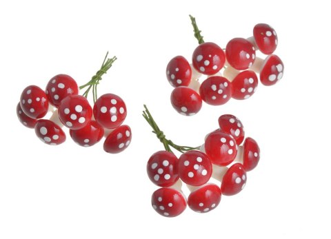 Sztuczne muchomorki na druciku 7cm, 24szt. 22CAN19-791 Sztuczne muchomorki na druciku 7cm, 24szt. 22CAN19-791