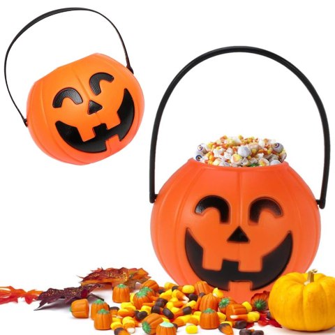 Wiaderko halloween pojemnik dynia na cukierki duże 15 x 13cm Wiaderko halloween pojemnik dynia na cukierki duże 15 x 13cm
